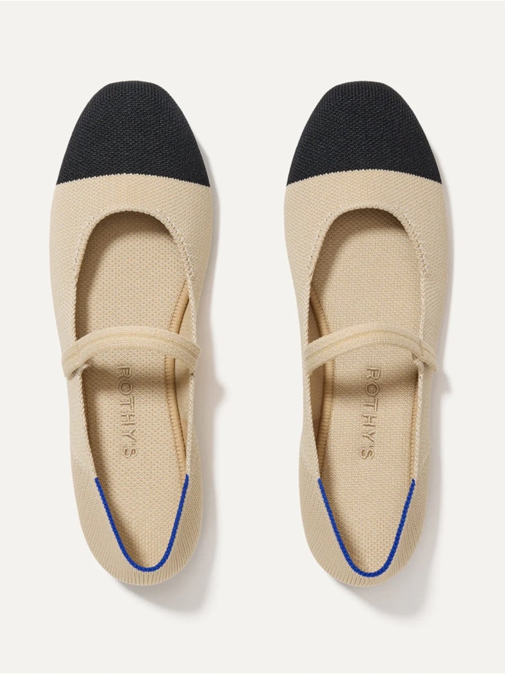 Rothy’s The Square Mary Jane in Cream Captoe size 10 NWT